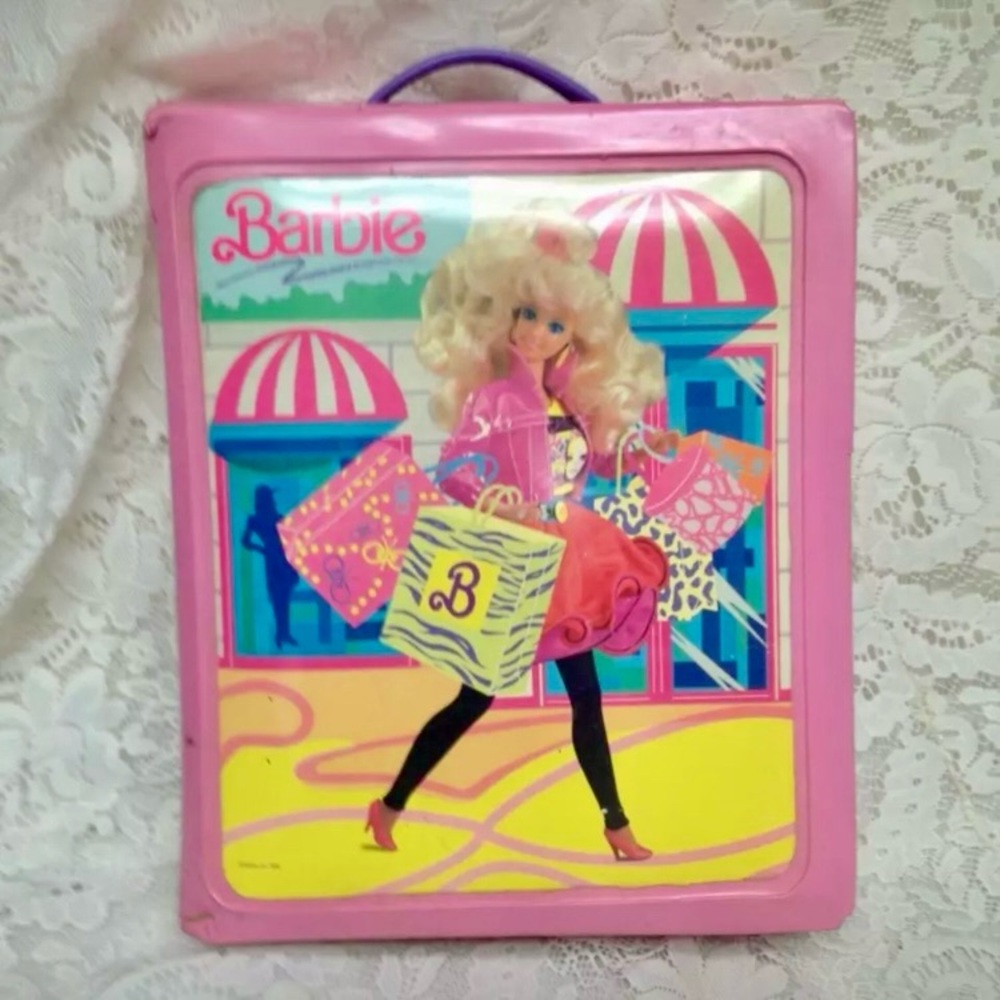 Vintage, 1989 Mattel Inc., Barbie Pink Doll Case 12.5in x 10.5in x 3in